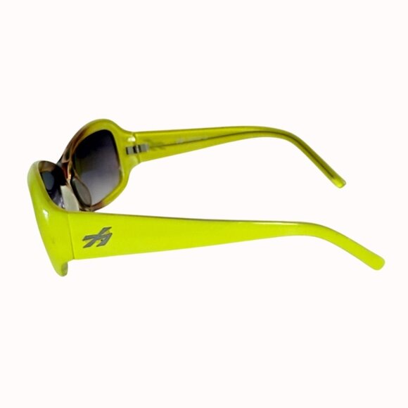 Y2K Oversized Retro Sunglasses Lime Green Brown Gradient Womens 2000s Statement main image 7
